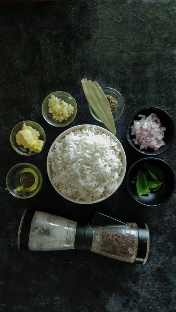 Buttery Basil Burnt Garlic Rice Recipe Ingredients