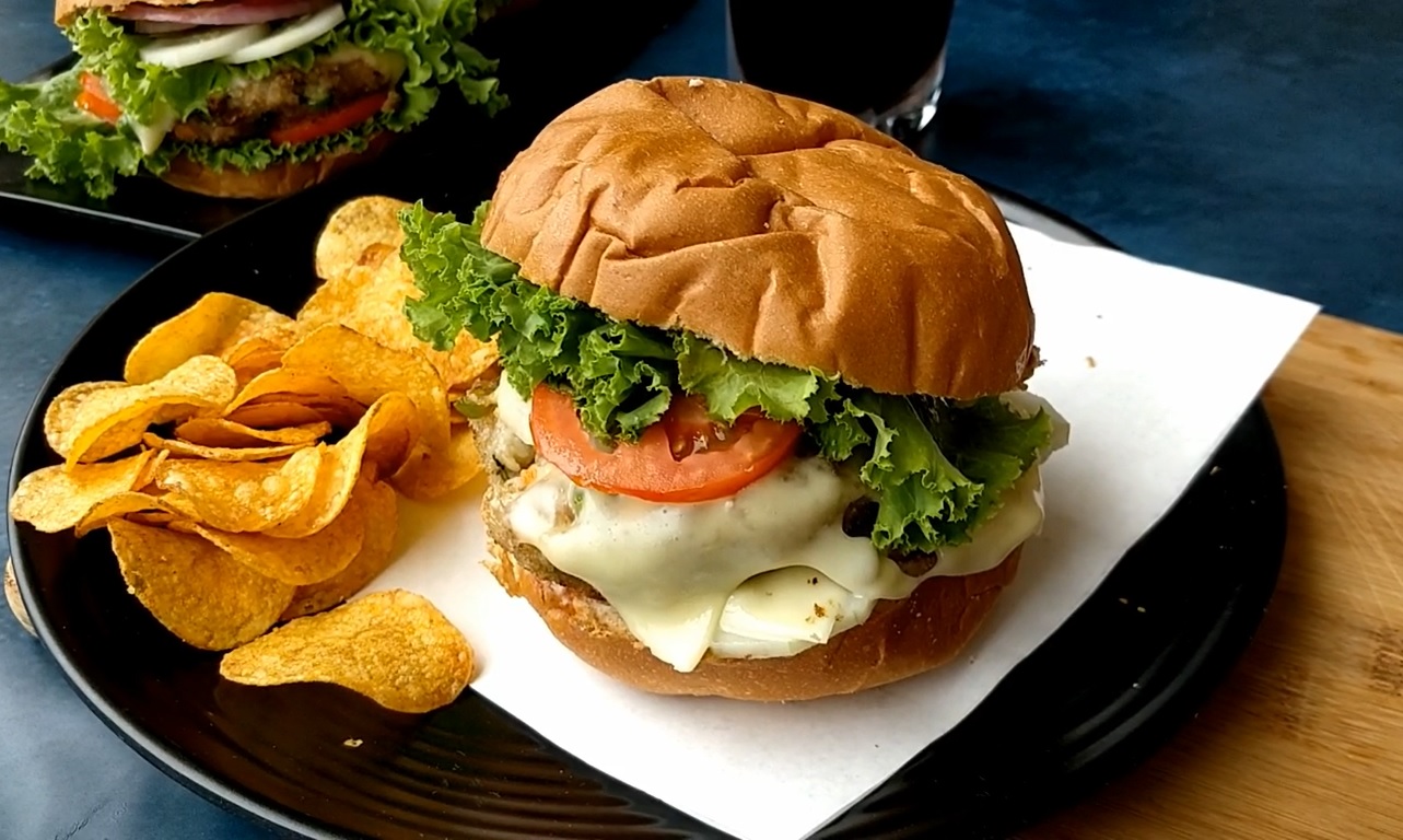 Veggie Burger Recipe, Veg Burger | Dine Delicious